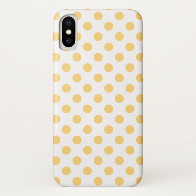 Coques Case-Mate iPhone Yellow polkadots (Dos)