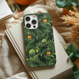 Coque iPhone 15 Pro Max Yeux de dinosaure Plantes vertes Art de créature a