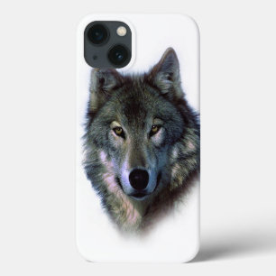 Etui iPhone 13 Yeux de loup gris