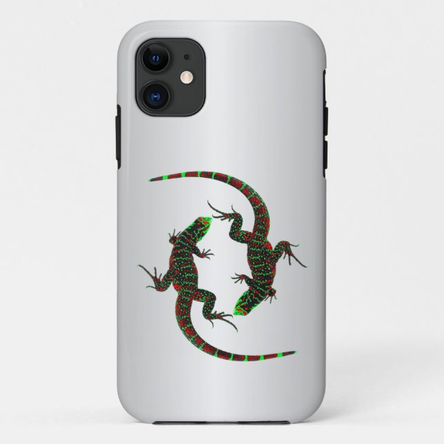 Coques Case-Mate iPhone Yin Yang Lizards Argent (Dos)
