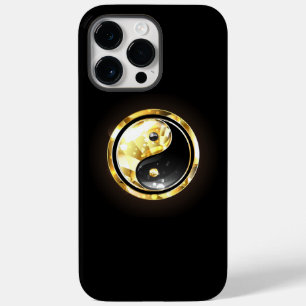 Coque Pour Pour iPhone 14 Pro Max Yin Yang or sur noir