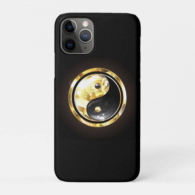 Coques Case-Mate iPhone Yin Yang or sur noir (Dos)