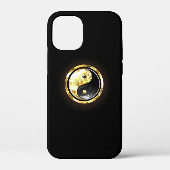 Coques Case-Mate iPhone Yin Yang or sur noir (Verso)