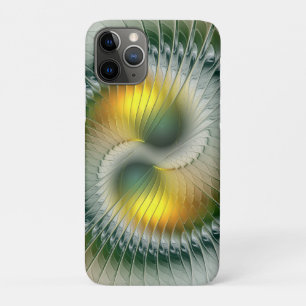 Case-Mate iPhone Case Yin Yang Vert Jaune Abstrait Fractal Coloré