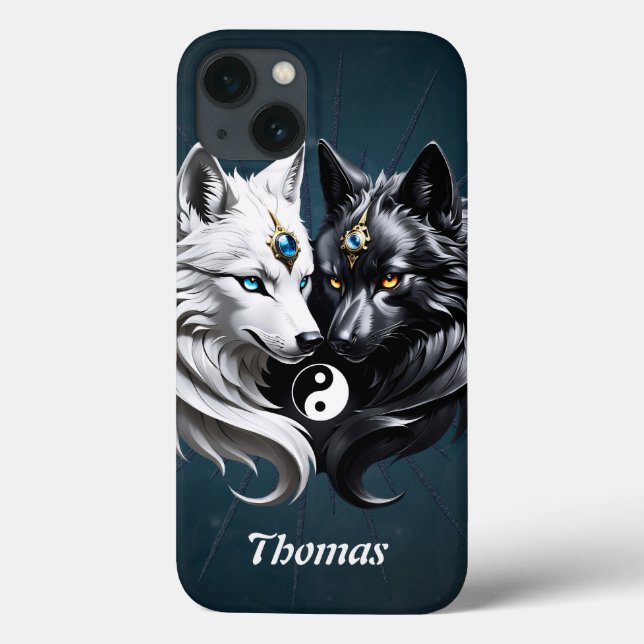 Coques Case-Mate iPhone Yin Yang Wolves. (Verso)