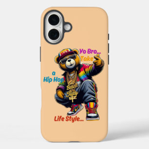 Coques iPhone 16 Plus "Yo Bro !" HipHop Lifestyle - Bear Rap