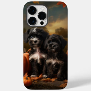 Coque Pour Pour iPhone 14 Pro Max Yorkipoo chiot Automne Délice Citrouille