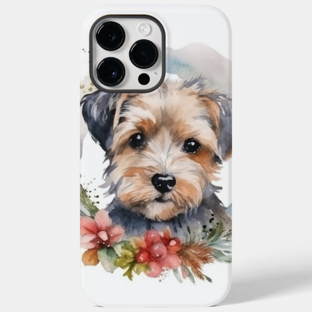 Coques Case-Mate iPhone Yorkipoo Noël Wreath Festive Pup (Verso)