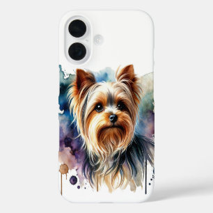 Coques iPhone 16 Yorkshire Terrier Aquarelle