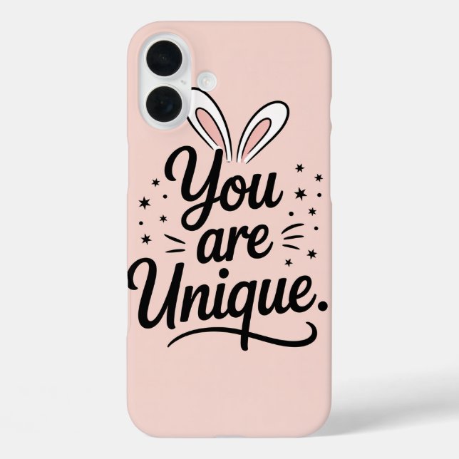 Coques Case-Mate iPhone You Are Unique Bunny Ears Quote Phone Case (Verso)