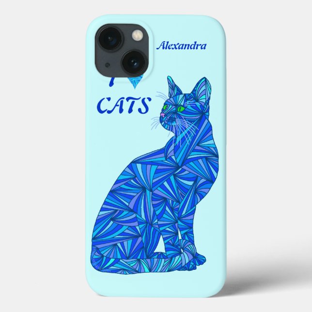 Coques Case-Mate iPhone z Blue Sitting Cat ifonx78 Personnalize This Cute (Verso)