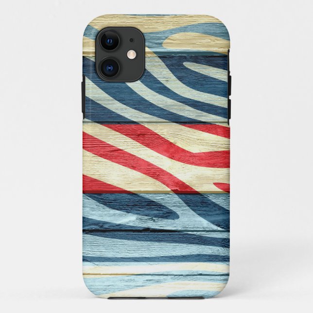 Coques Case-Mate iPhone Zebra Imprimer sur le bois #14 (Dos)