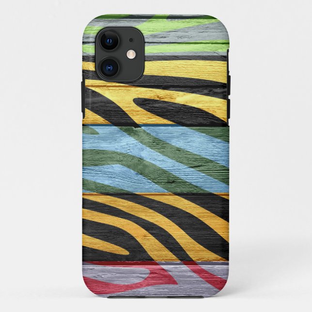 Coques Case-Mate iPhone Zebra Imprimer sur le bois #2 (Dos)