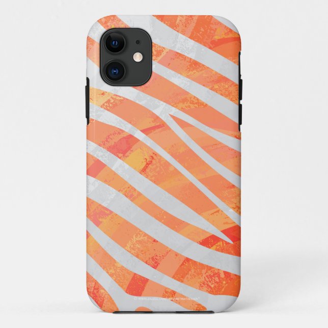 Coques Case-Mate iPhone Zebra Orange and White Print (Dos)