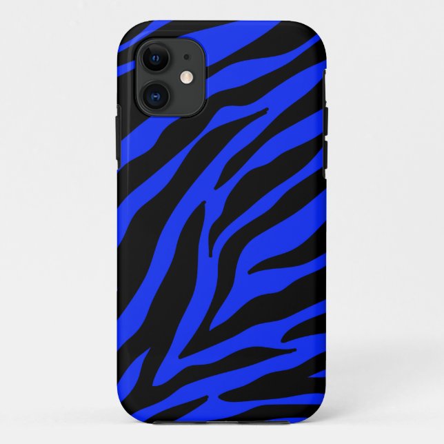 Coques Case-Mate iPhone zèbre bleu (Dos)