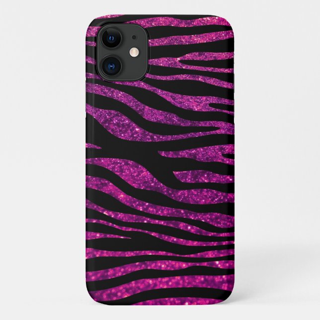 Coques Case-Mate iPhone Zèbre rose, Zèbre Parties scintillant, Impression  (Dos)