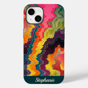 Coque Pour iPhone 14 Zigzag multicolore Abstrait
