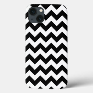 Etui iPhone 13 Zigzag noir et blanc horizontal