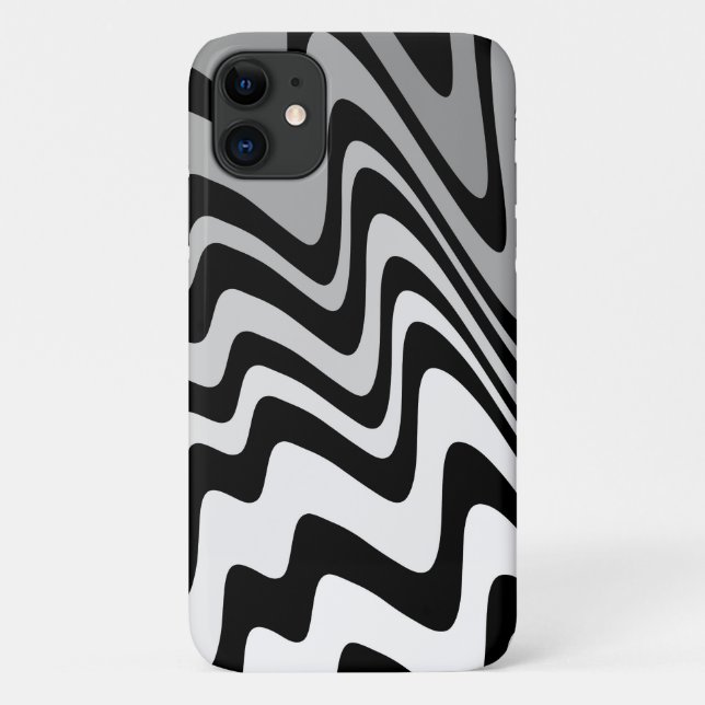 Coques Case-Mate iPhone Zigzag noir, gris et blanc (Dos)