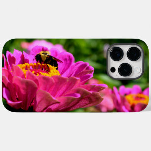 Coque Pour Pour iPhone 14 Pro Max Zinnia rose avec bourdon fleurs roses mignonette a