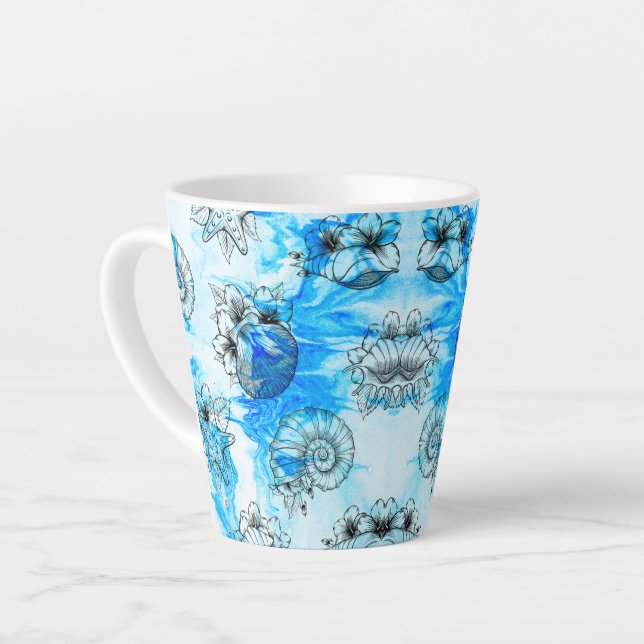 Coques de mer Latte Mug (Angle gauche)