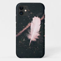 Coques iphone abstraits en plumes roses