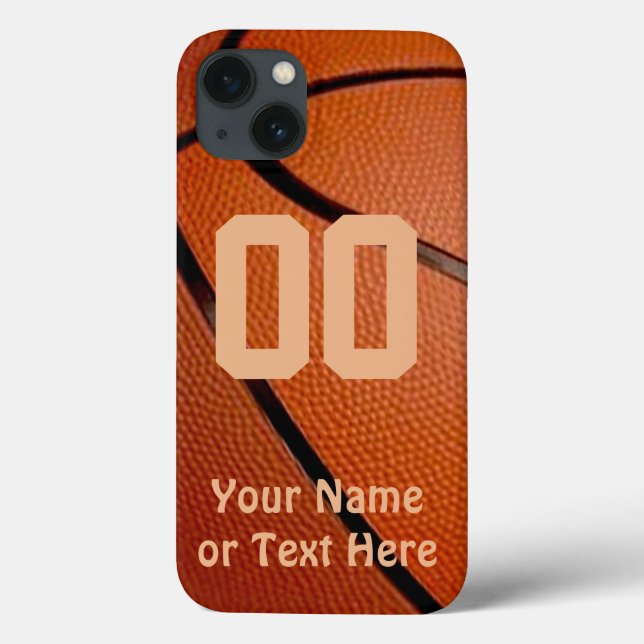 Coques iphone de basket-ball, Votre NOM, NUMÉRO (Verso)