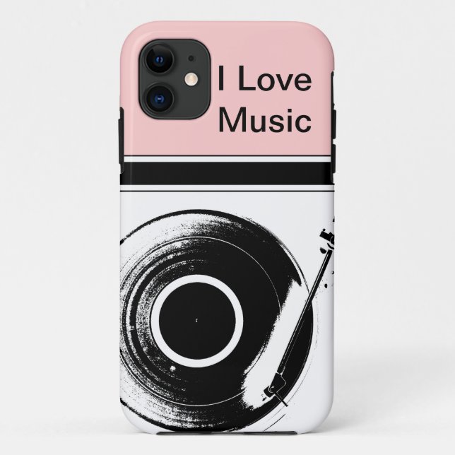Coques iphone roses de musique (Dos)