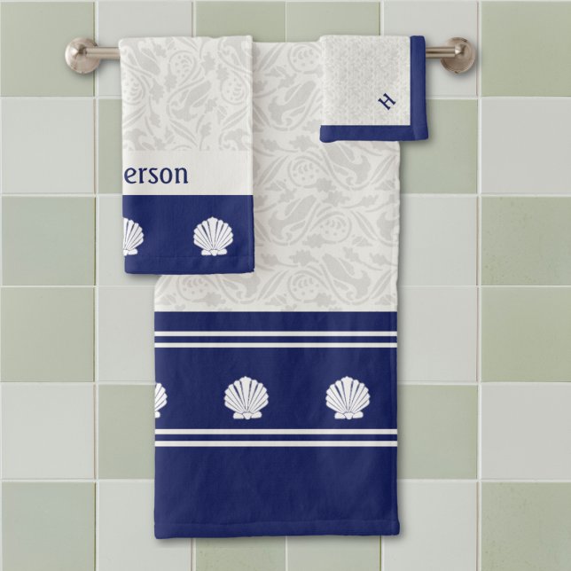 Coques nautiques sur l'ensemble de serviettes de b (Créateur téléchargé)