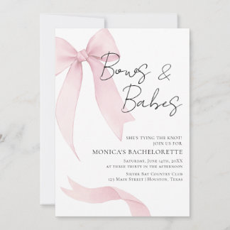 Coquete pink bow Bachelorette Party Einladung
