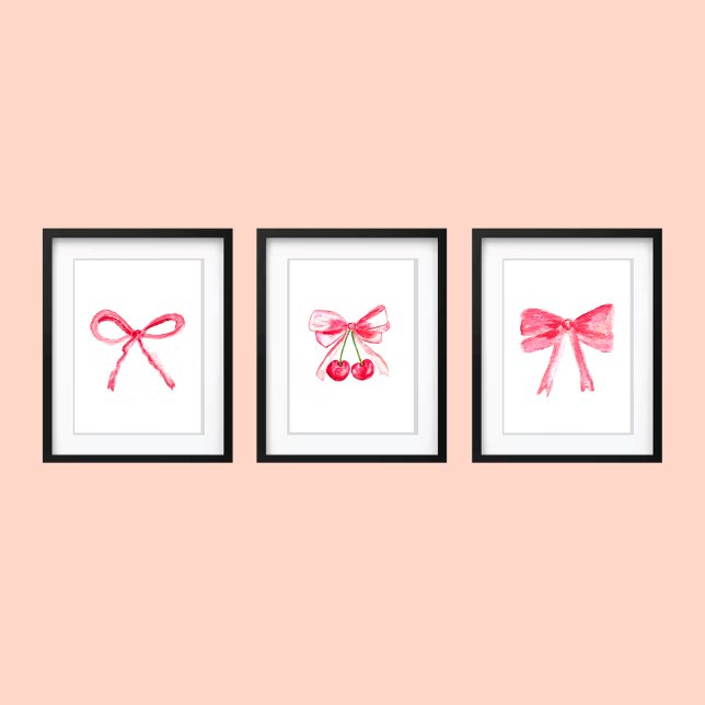 Coquette 11x14 Pink Bows Niedlich Baby Girl Kinder Bilderwand Sets (Von Creator hochgeladen)