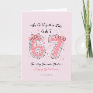 Coquette 6 und 7 Galentine's Bestie-Design Karte