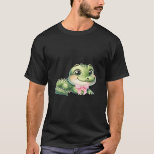Coquette Alligator Crocodile Bow Simple Pink Niedl T-Shirt