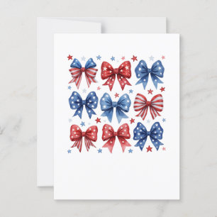 Coquette-Amerikanische Flagge Coquette-Schleife 4. Postkarte