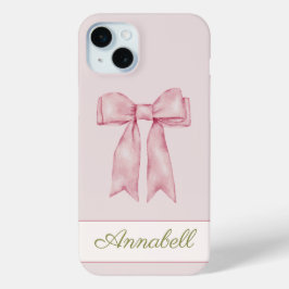 Coquette Ästhetik Feminine Pink Bow Personalisiert Case-Mate iPhone Hülle