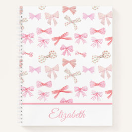 Coquette Ästhetik Light Pink Bows Notizbuch