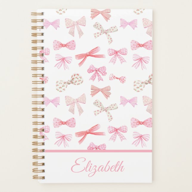 Coquette Ästhetik Light Pink Bows Planer (Vorderseite)