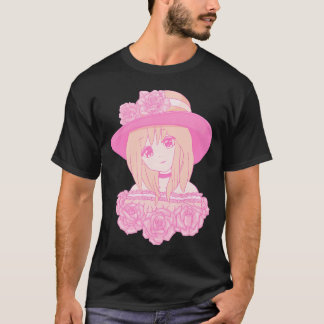 Coquette Ästhetik Rosa Anime Girl Im Zentrum von A T-Shirt