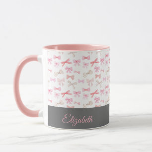 Coquette Ästhetik Valentine Light Pink Bows Tasse