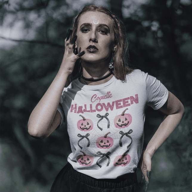 Coquette Ästhetische Illustration Pumpkin und Bow T-Shirt (Von Creator hochgeladen)
