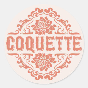 Coquette ästhetische Mädchen pastellrosa Runder Aufkleber
