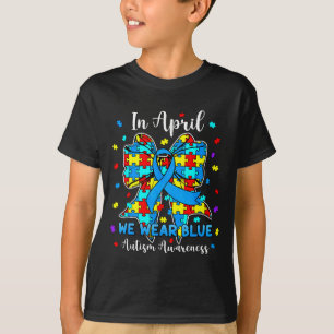Coquette Autismus-Rätsel im April tragen wir Blau T-Shirt