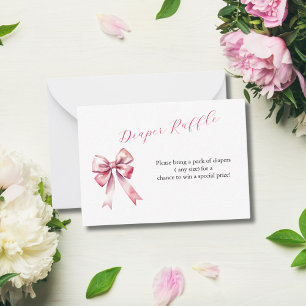 Coquette-Baby-Shower-Windel-Raffle-Karte mit rosa  Mitteilungskarte