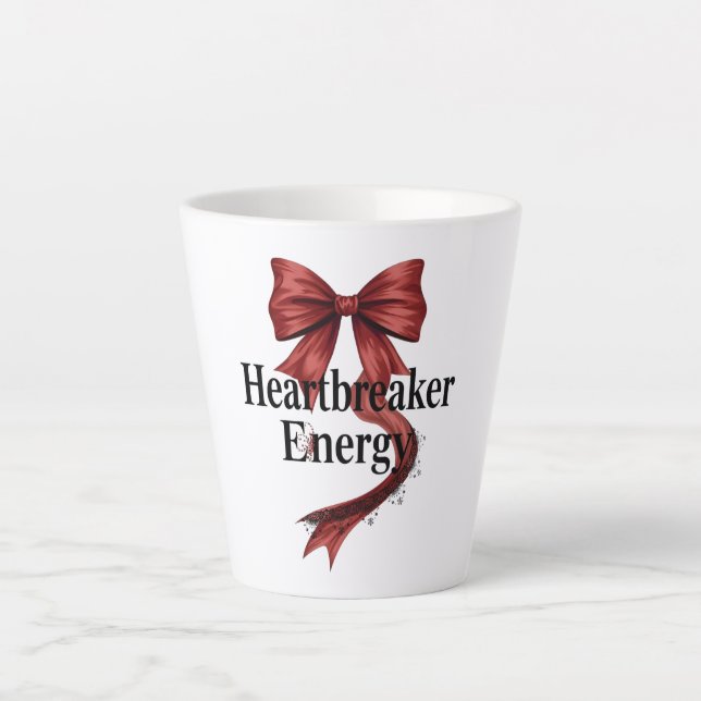 Coquette Baddie Aesthetic with Red Ribbon Milchtasse (Vorderseite)