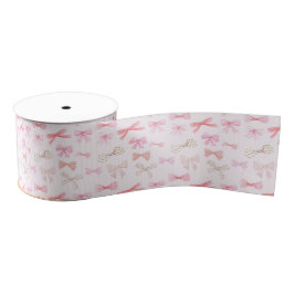 Coquette Balletcore Light Pink Bows Ripsband