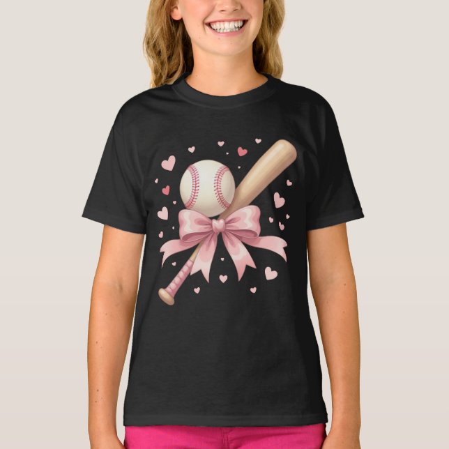 Coquette Baseball lovers after school activity  T-Shirt (Vorderseite)