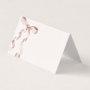 Coquette Beige Bow Place Carte Décor Table