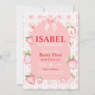 Coquette Berry First Birthday Einladung