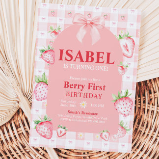 Coquette Berry First Birthday Einladung