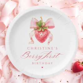 Coquette Berry First Birthday Pappteller